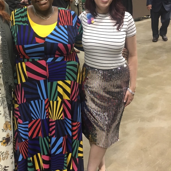 Soho NY & Co Sequined Multicolored Knee Length Skirt - Size M - Picture 7 of 7